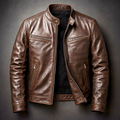 Vintage-Lederjacke Jacke Eldenmark Marron XS 