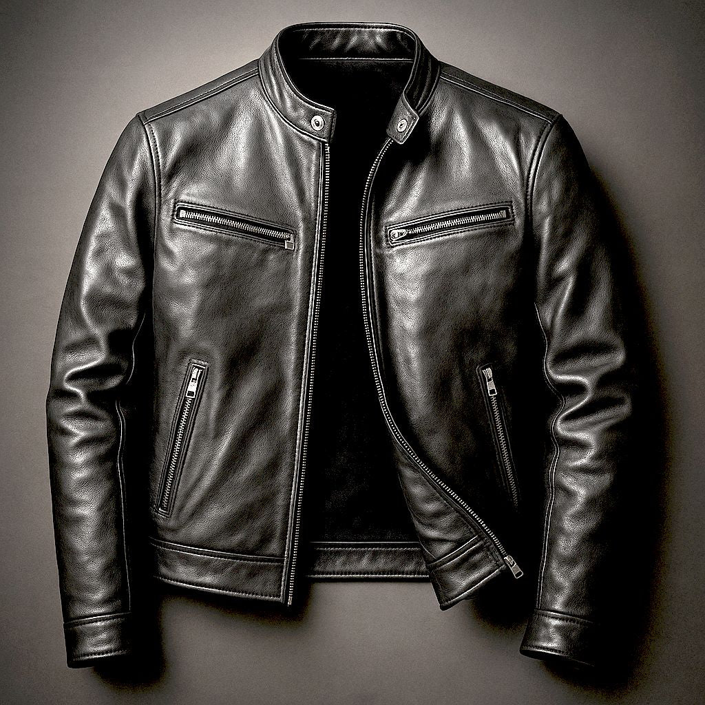 Vintage-Lederjacke Jacke Eldenmark Noir XS 
