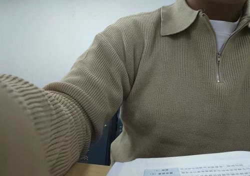 Kundenfoto zu Herren Strickpullover Rippstrick mit Polokragen